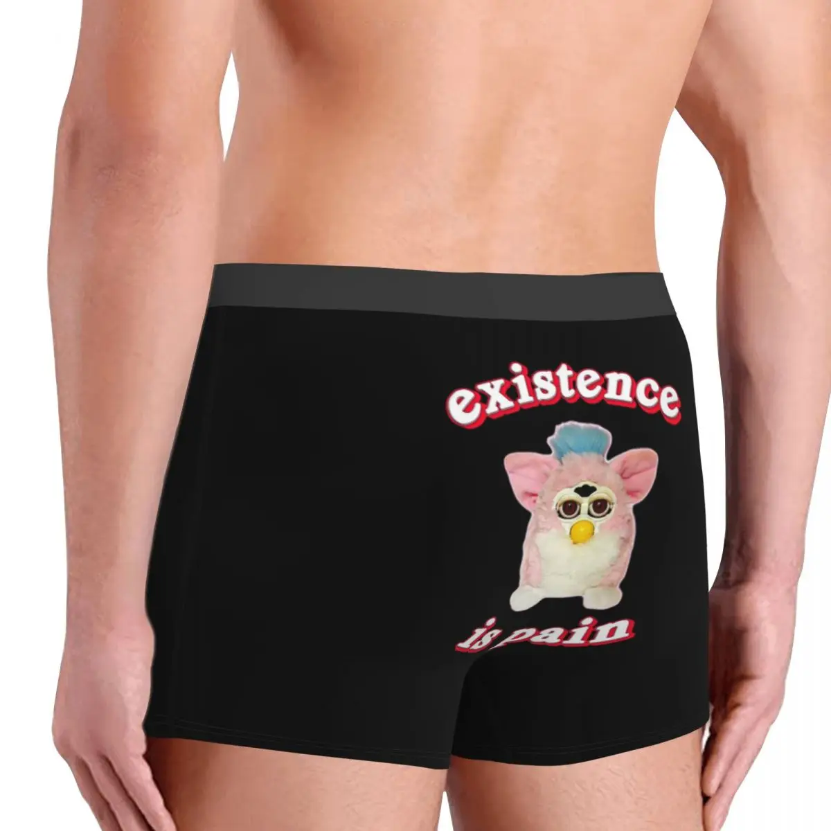 Boxer Underpants Shorts Furby Existence Is Pain Panties Men Ventilate Underwear for Homme Man Boyfriend Gift