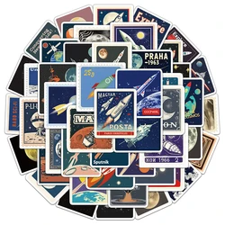 50PCS Space Travel Planner Stickers Planet Rocket Exquisite Handbook Material Phone Case Laptop Luggage Waterproof Stickers