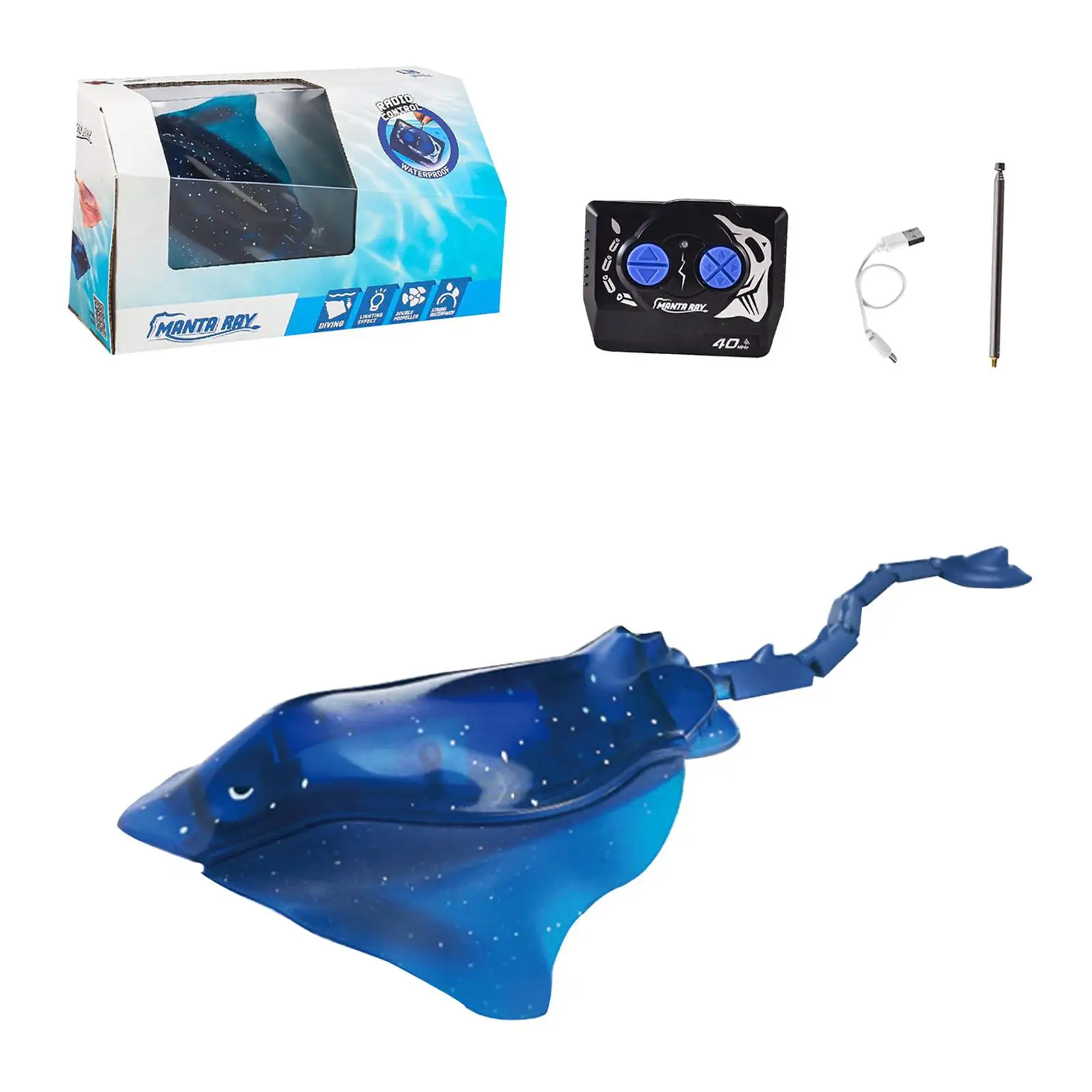 Remote Control Manta Ray Toy Multipurpose High Simulation RC Boat Water Toy Boat Toy for Game Favor Lake Bathroom Ponds