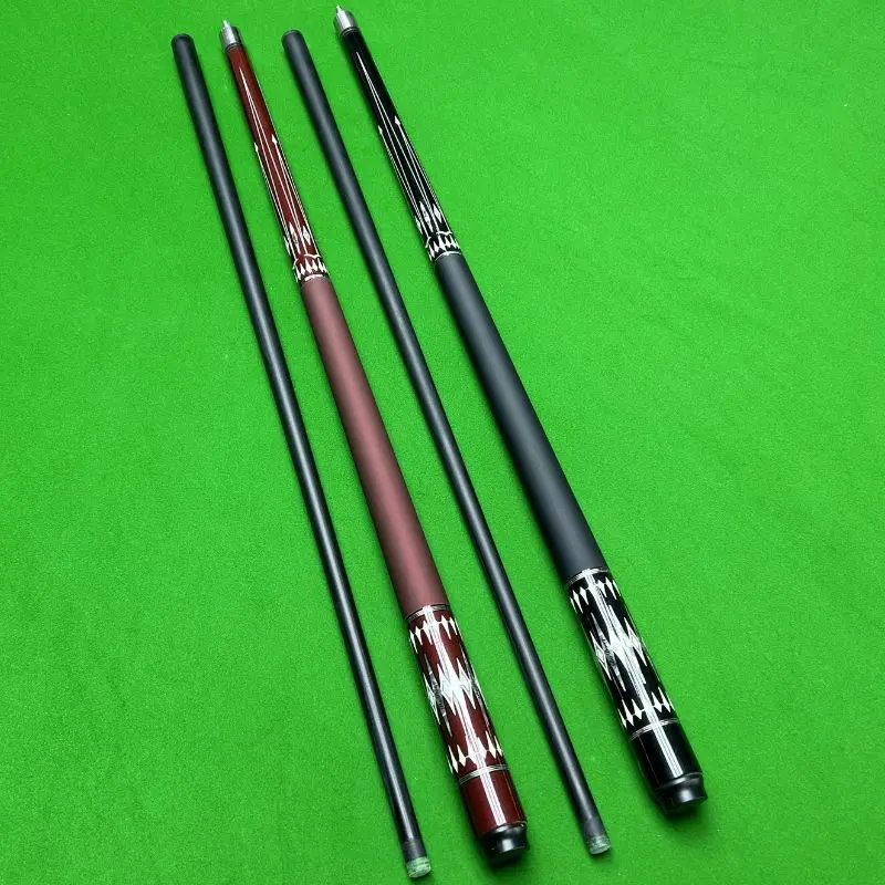 

New Billiard Cue Stick 12.5mm Tip 18oz Carbon Fiber Shaft Cue Wine Red&Black Smooth Handle