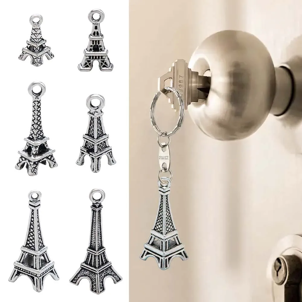 Retro-style Eiffel Tower alloy pendants in various sizes are preferred DIY accessories