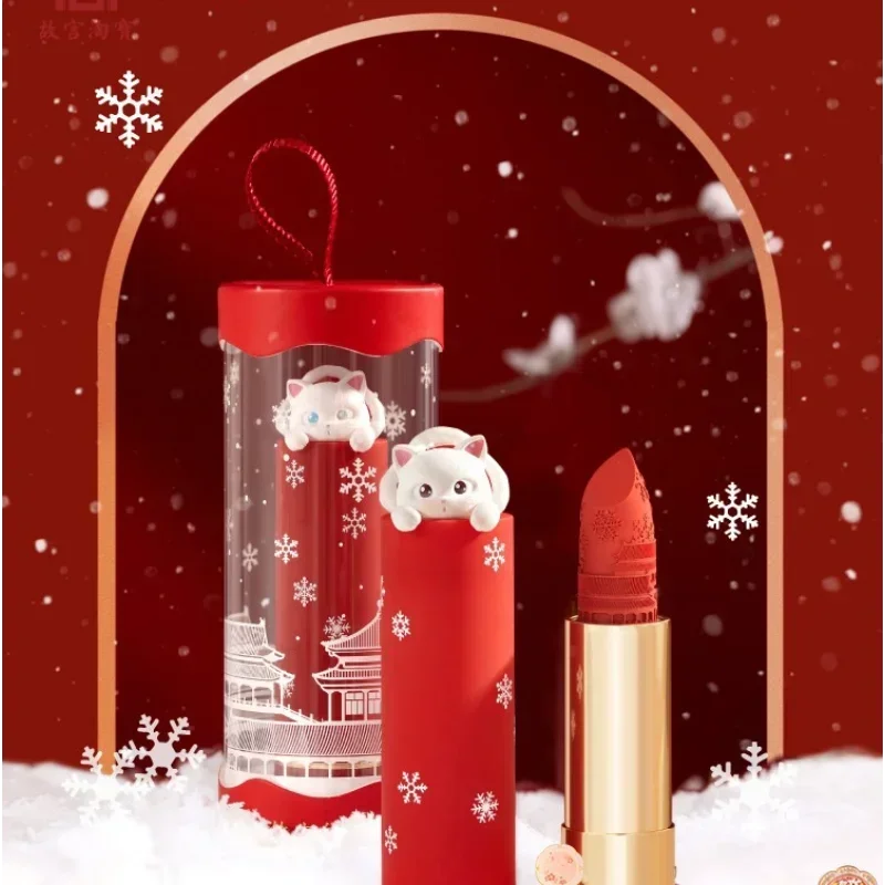 Palace Museum Makeup Snow Limited Palace Cat Lipstick Gift for Girlfriend Matte Long-lasting Waterproof Beauty Makeup Cosmetics