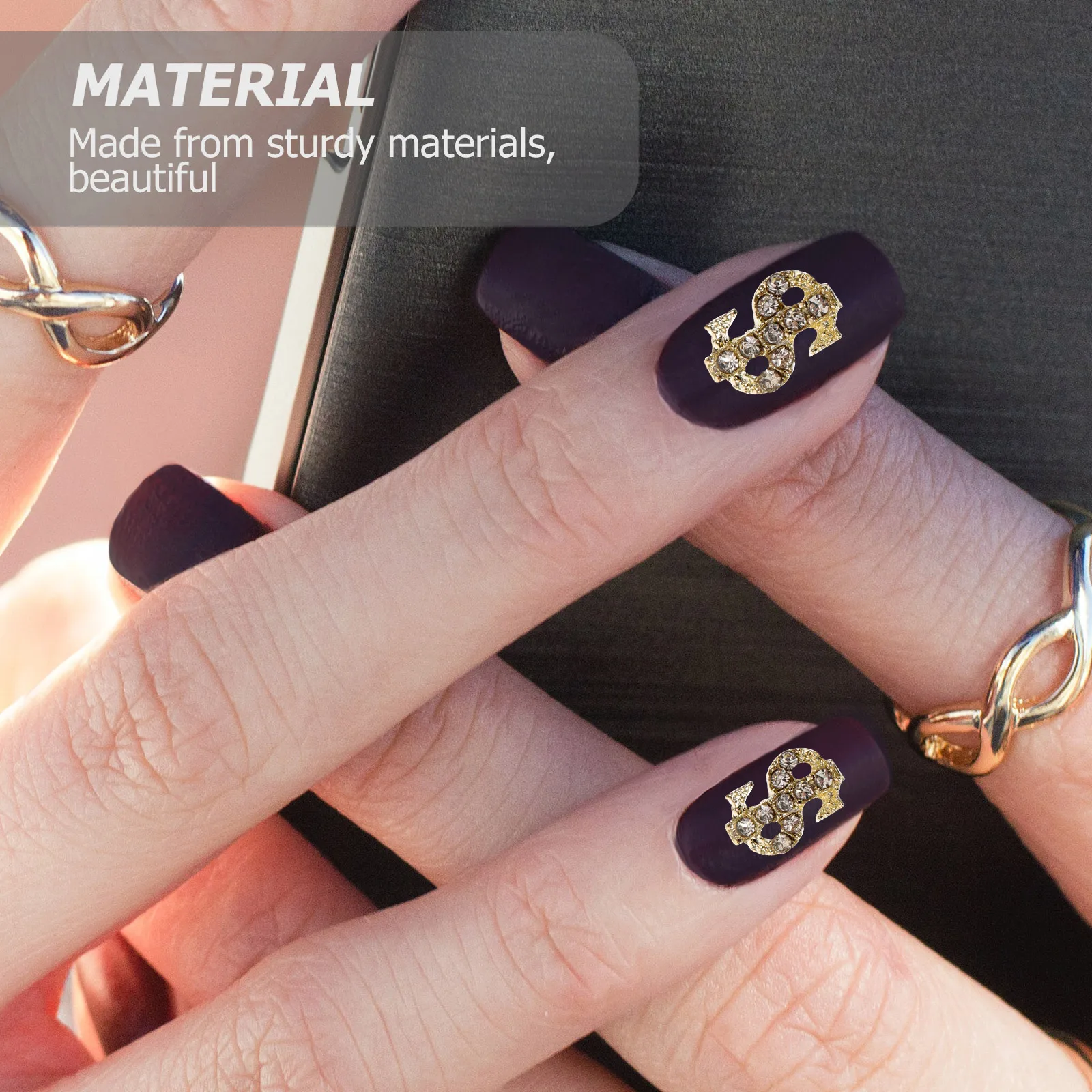 

20 Pcs Nail Art Accessories Money Sign Charms Manicure Mini for Nails Design Alloy Decorations Miss