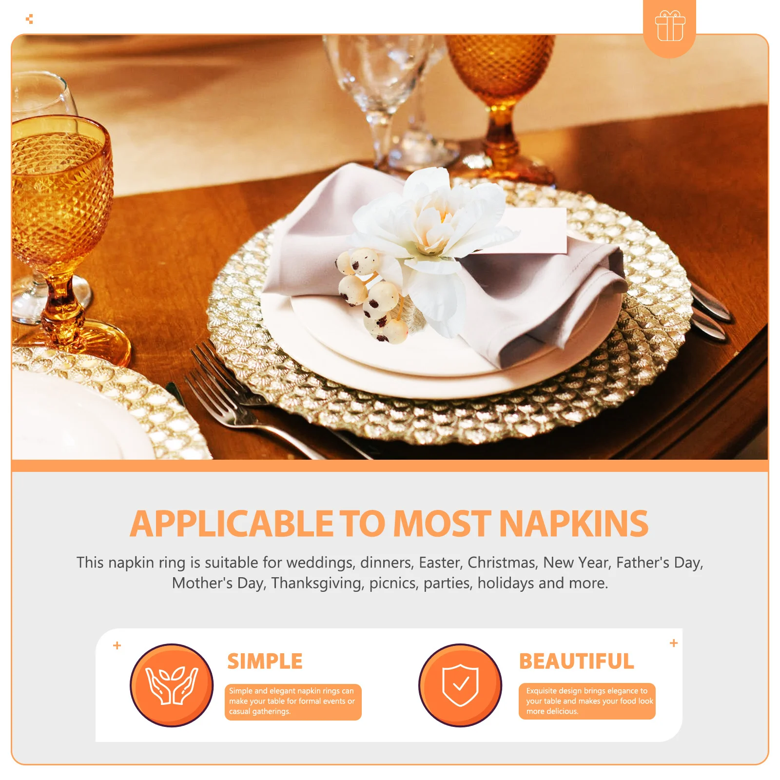 

6pcs Rings Set Artificial Flower Napkin Ring Decor For Wedding Party Table Decoration Flower Shaped Napkin Buckle