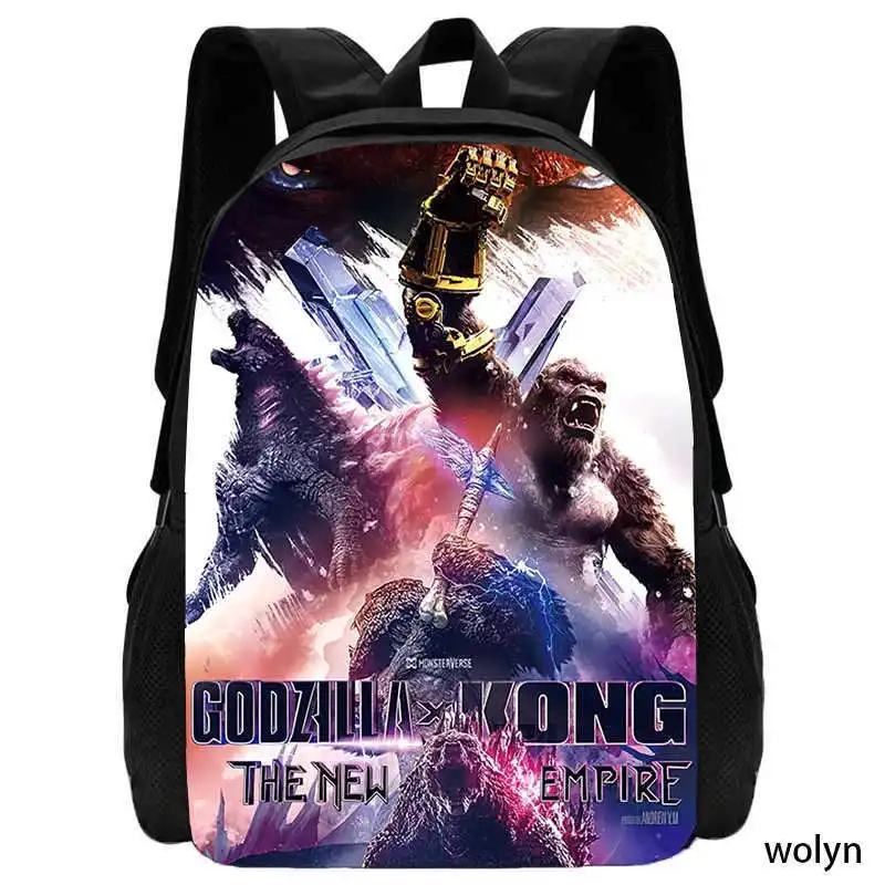 Godzillas VS KingKongs Backpack Kids Monster Orangutan Figures Schoolbag Outdoor Sport School Travel Shoulders Bag Knapsack Gift