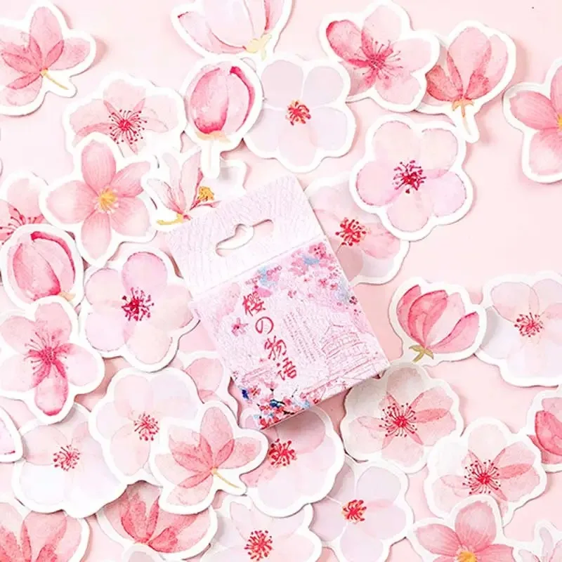 45 Pcs/box Cute Plant Stationery Stickers Kawaii food Stickers Paper Adhesive Stickers For Kids DIY Scrapbooking Diary Albums