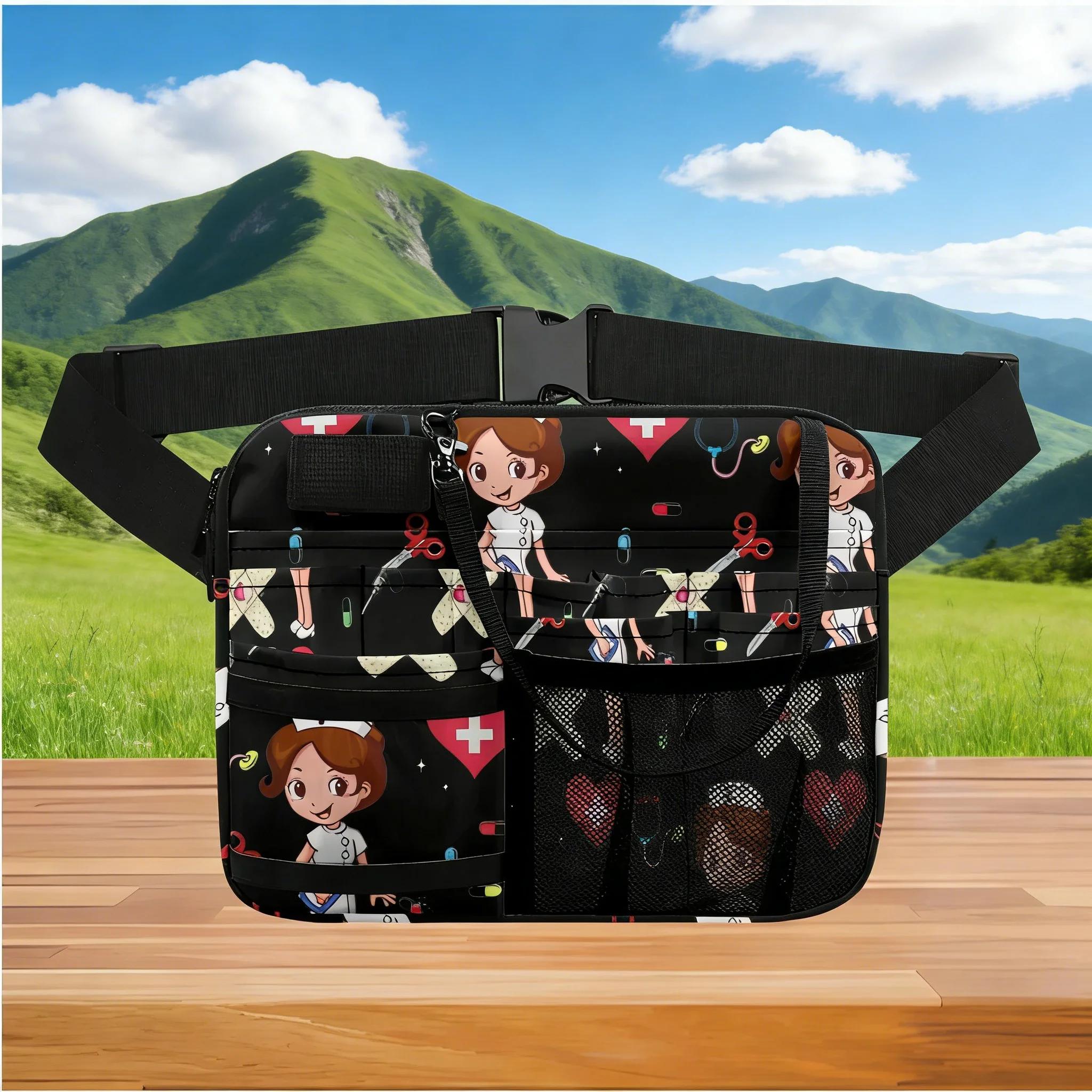 Medical Instrument Print Waist Bag, Nurse Tool Fanny Pack, Portable Organizer for Hospital