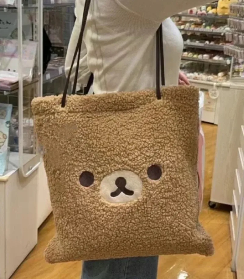 Rilakkuma Korilakkuma Plush Shoulder Bag Anime Bear Kawaii Cute Tote Bags for Women Ladies