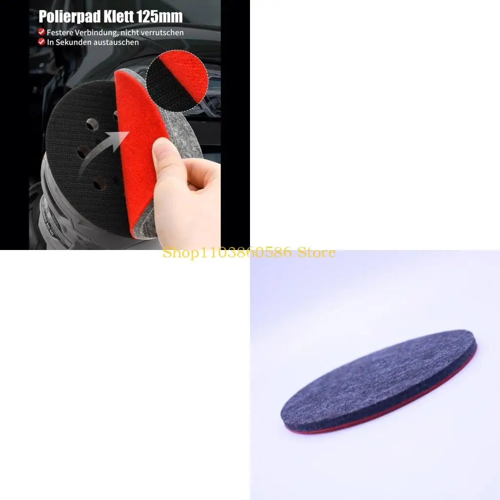 242A 5Inch 125mm Felt Polishing Pad For Automotive Windshield Large Surfaces Cleaning