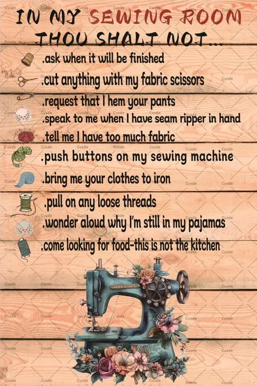 Cusde In My Sewing Room Thou Shalt Not Metal Poster Gifts For Lovers Home Cafe Garage Farm