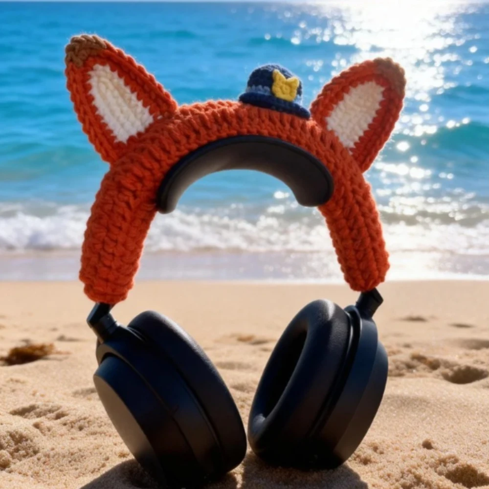 Earphone Crossbeam Protective Cover Custom for For Sony XM4/XM5 Hand Knitting Protective Case Cute Ears Headphone Accessories view 3
