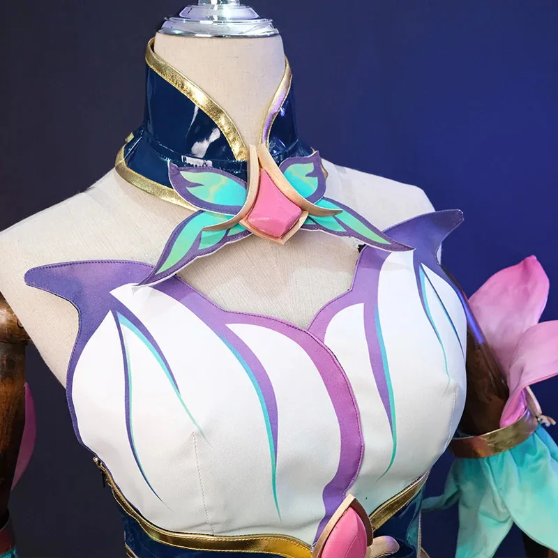 ROLECOS Game LOL Faerie Court Lux Cosplay Costume Game LOL Magical Faerie Lux Cosplay Outfit Halloween Women Suit New Skin