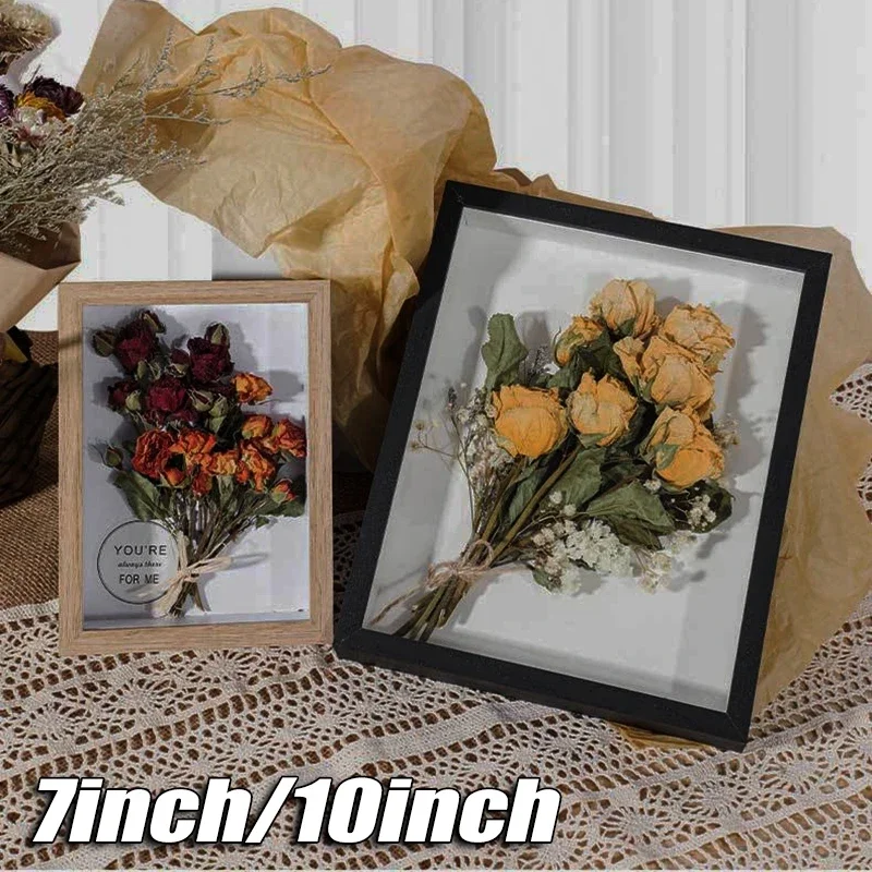 3 Stück 3d Foto rahmen getrocknete Blume Proben halter Holz Foto rahmen skandi navis chen Schatten box handgemachte DIY Geschenk Haupt dekorationen