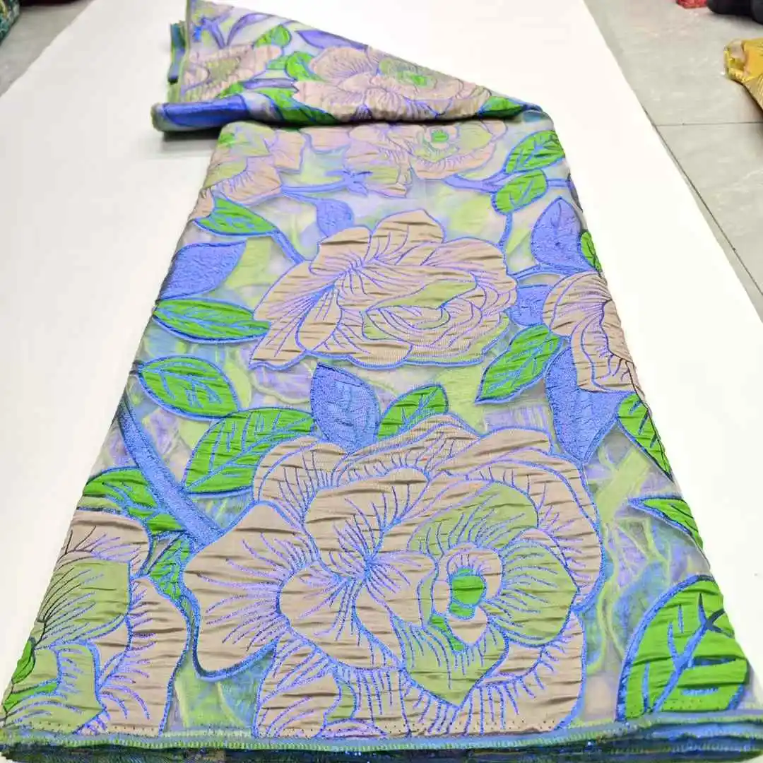 

2025 африканская, французская, нигерийская, элитная жаккардовая кружевная ткань для вышивки, свадебное платье невесты, шитье