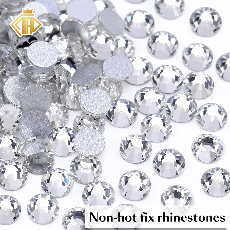 QIAO SS3-SS20 Superhelle Glasrhinestones, hochwertige, kristallklare, nicht-heißfixierbare, flache 3D-Steine zum Aufkleben für DIY-Nägel – Detail 2