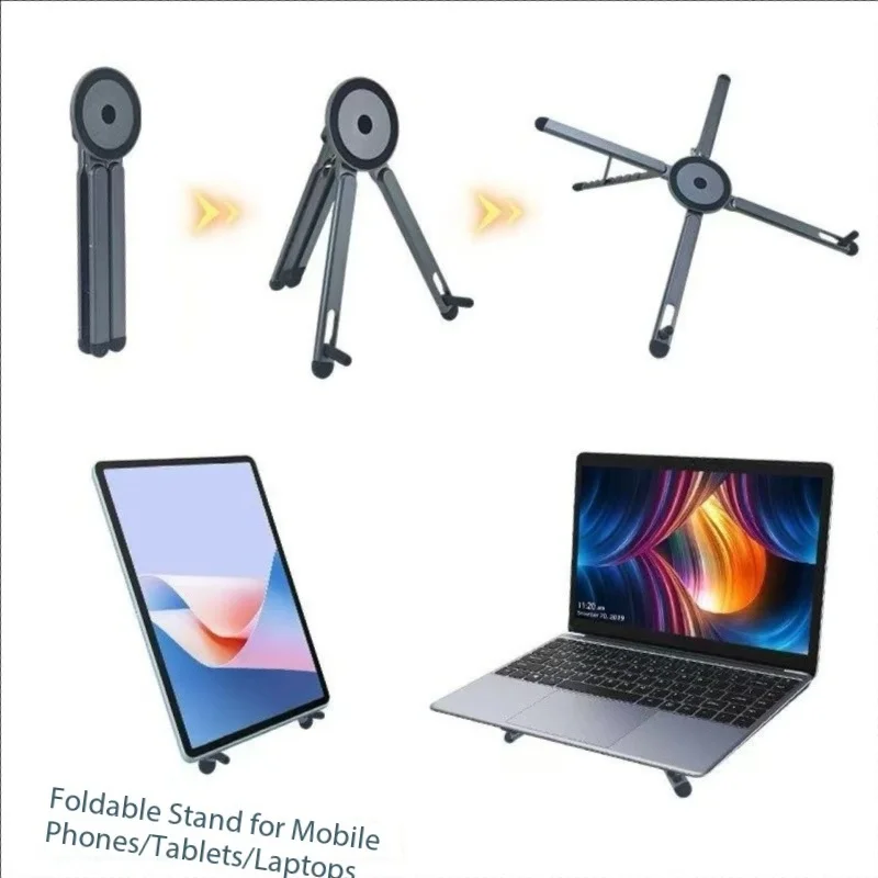 Portable Magnetic Tablet Phone Holder Home Air Stand For iPad Samsung Galaxy tab ebook kindle Laptop Selfie Stick 3 in 1 Tripod