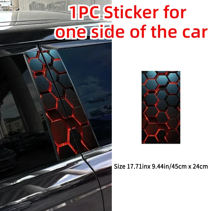 1PC Honeycomb Car Stickers Auto B Pillar Waterproof Center Column Decoration Cover Scratches DIY Car Doors Pillar PET Decals