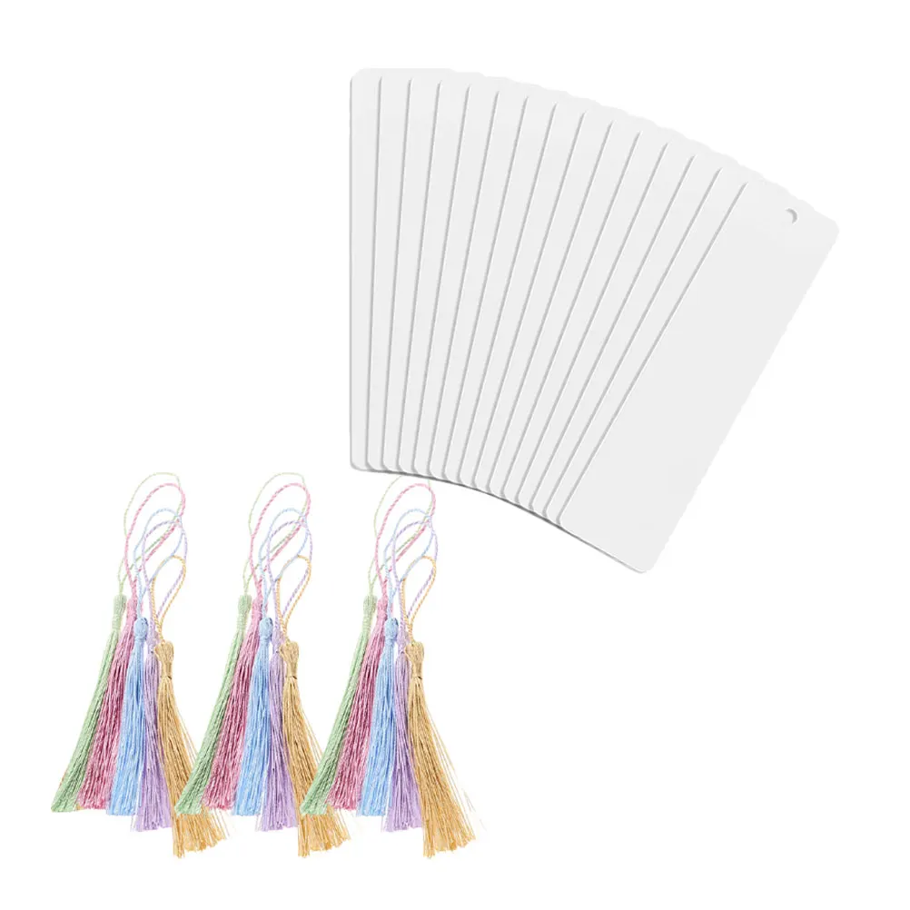 

1 Set Decorative Acrylic Bookmark Blanks With Vibrant Tassels Creative Page Markers Essential For Reading And Crafting