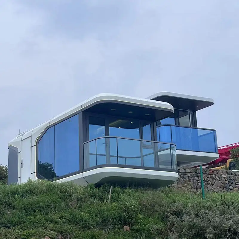 Cymdin Boutique Style Modular A-Frame Steel Structure Building Low Cost Hotels Space Capsule House Worldwide Delivery for Office