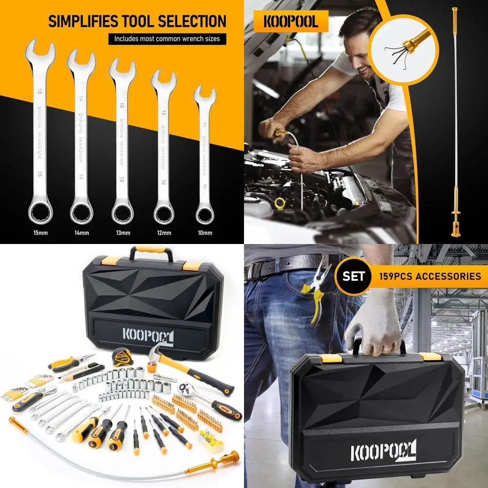 

Mechanic's Essential 159-Piece Home Auto Repair Tool Set with Storage Box