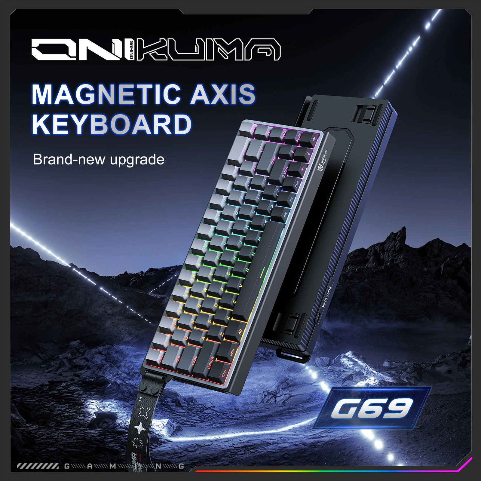 

ONIKUMA 2025 New 68 Keys Magnetic Shaft RGB RGB Light-Effect Keyboard 8000hz Rate of Return 0.125ms Delay High-Precision Trigger