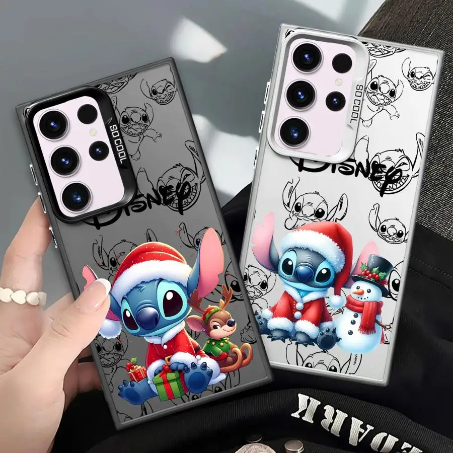 Coque en silicone antichoc pour Samsung Galaxy, S24, S23, S22 Ultra, S20 FE, S21 Plus, Note 20, coque de téléphone Disney, point de Noël