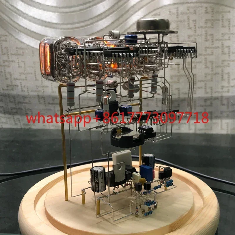 Nixie Tube Clock  Retro Desktop Vacuum-tube Clocks Glass Creative DIY Glow Tube Clock Nostalgic Handmade Gift