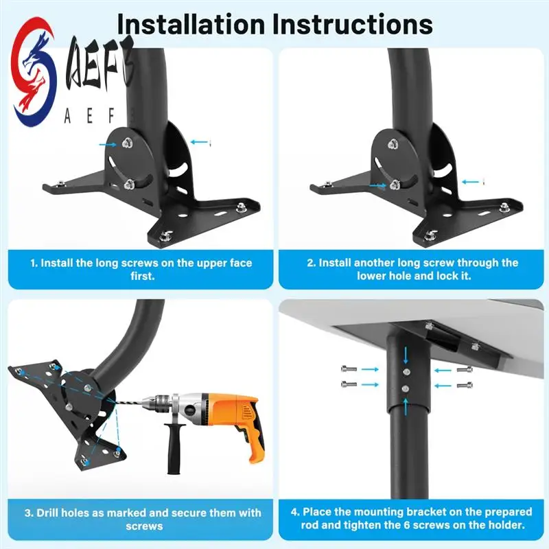 

AEF3-For Starlink Gen 3 Mounting Kit, Adjustable Bracket Set Elbow Pipe, Mounting Kit