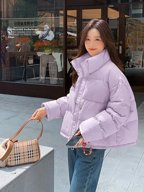 

Yellow ort Stand Collar down Jaet Women's Winter Thiened White Du Feather Outerwear Korean Sle Anti-aging