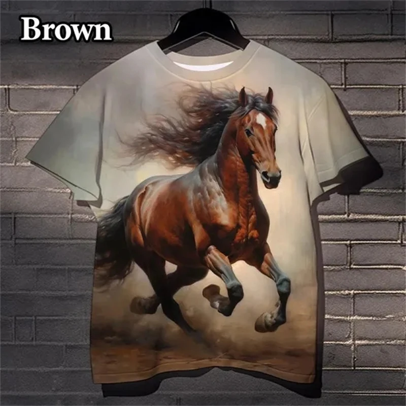 Animal Horse 3D Printed T-shirts Men And Women Hip-hop Summer Casual Harajuku T Shirt Street Cool Graphic Tee Novelty Tshirt Top