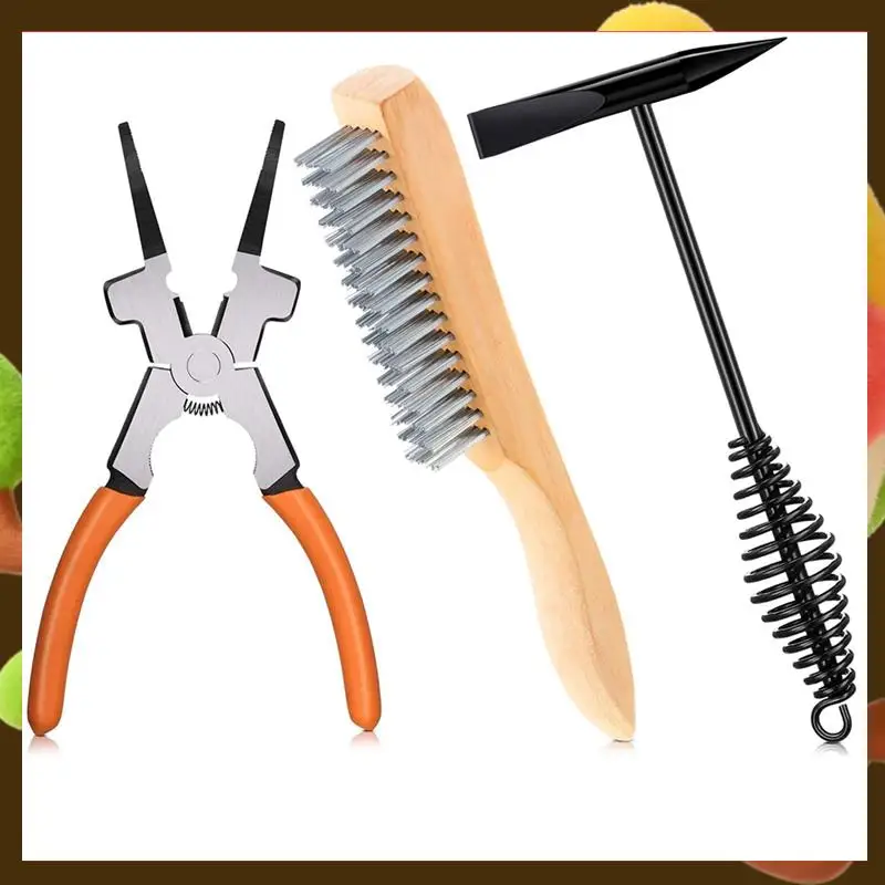 

10 Inch Scratch Wire Brush Slag Removal Tool,8 Inch Welding Plier Plier And 10 Inch Welding Chipping Hammer For Cleaning-Retail