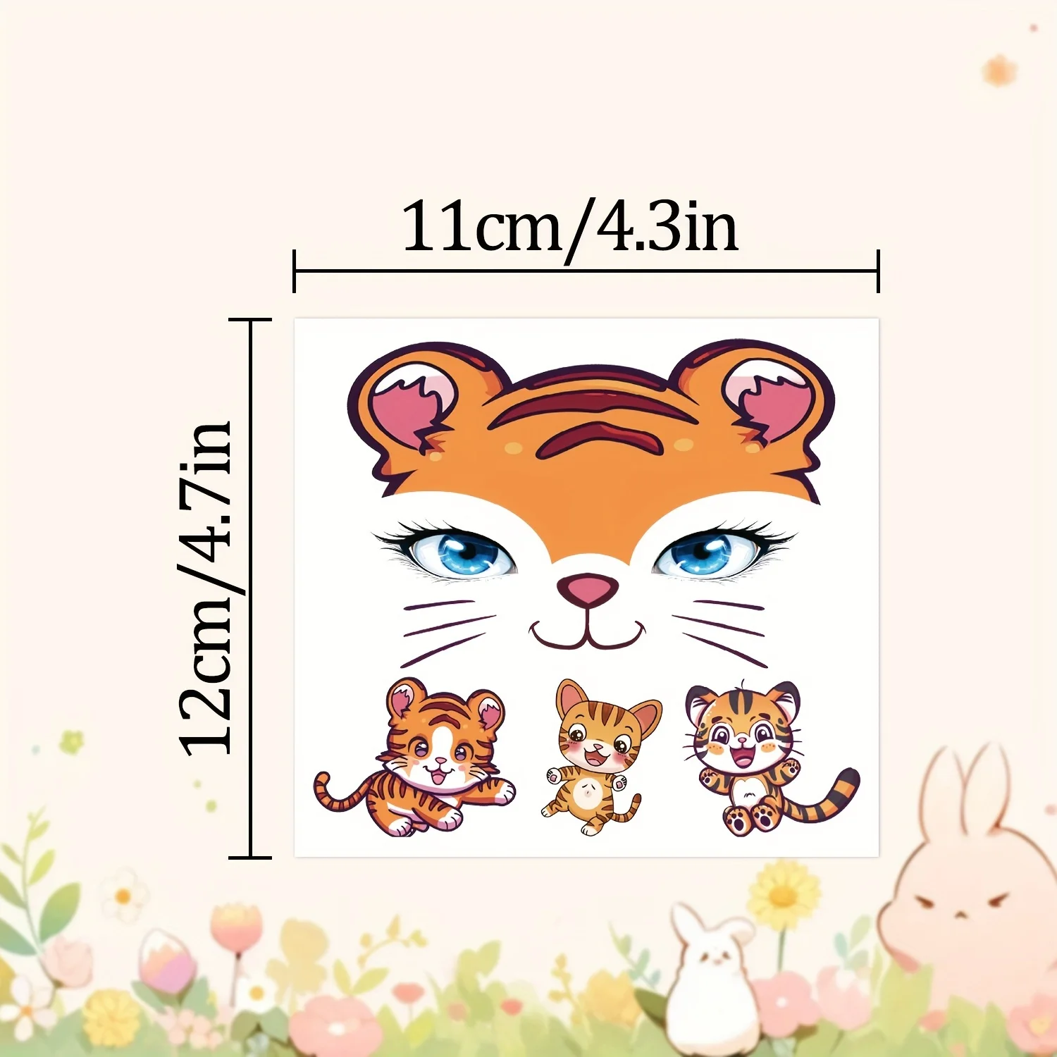 10 Sheets Face Tattoo For Makeup Party Stage Show Unicorn Face Stickers Cute Cartoon Animal Waterproof Temporary Fake Tattoos