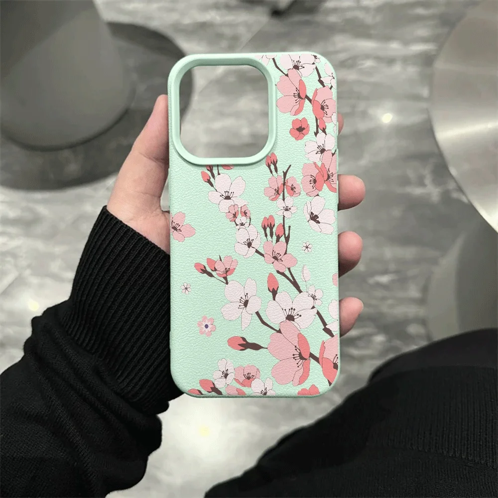 Koreanische Weeping Cherry Handyhülle für iPhone 17 16 15 14 13 12 Pro Max 16 15 14 Plus 17 16 15 14 Pro 17Air Silikon-Matt-Cover – Detail 10