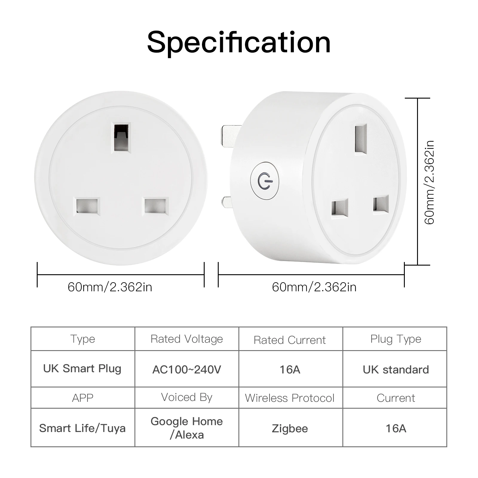 MOES ZigBee Tuya Socket spina di alimentazione 16A Smart APP presa Wireless Timer per Monitor di energia funzionale Alexa Google UK