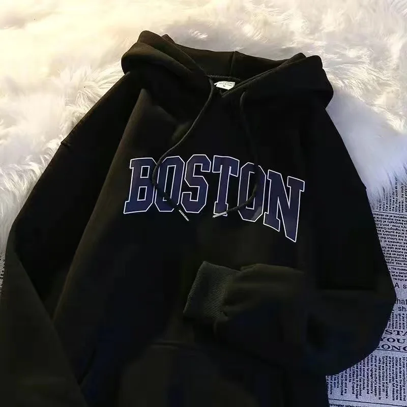 Thiened Fce Felpa con cappuccio Felpa da uomo invernale Capispalla allentato Gioventù New Sle Overhead Abbigliamento M Faion Primavera Autunno