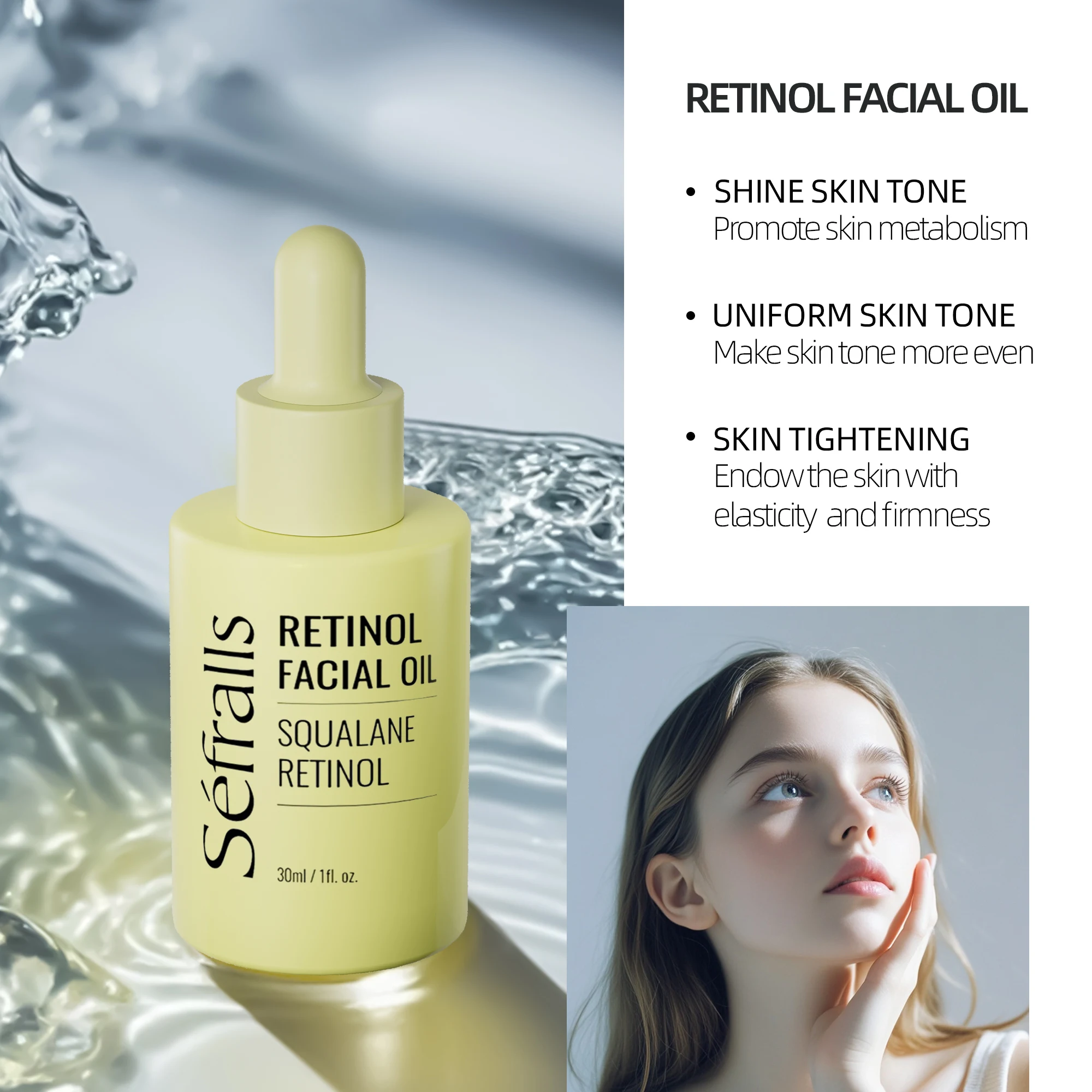 Séfralls Retinol Facial Essence Oil 30ml*3 soothing plant extract essence oil firming, moisturizing and balancing water oil faci