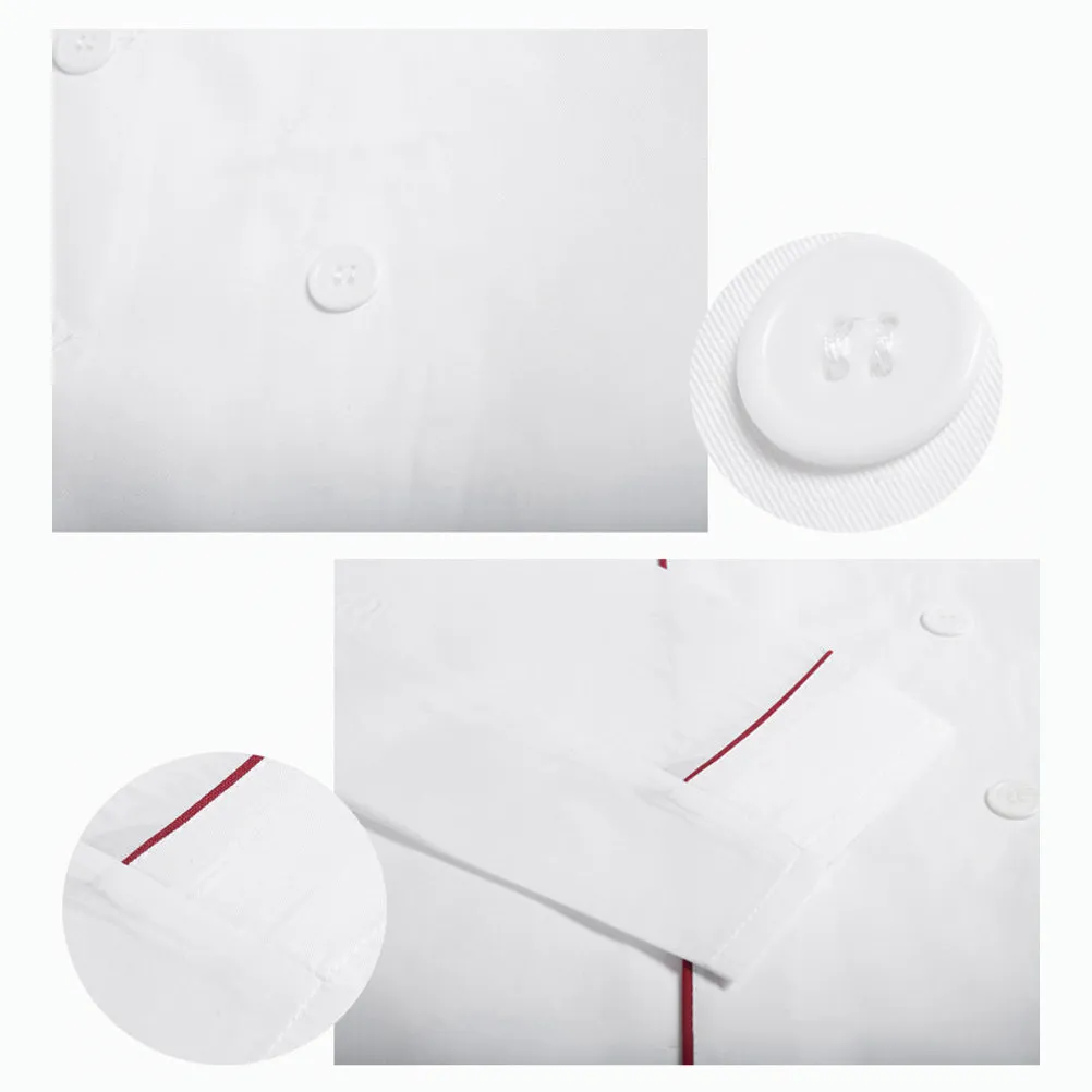 Red Embossed Long Sleeve Chef Coat Size Xl Oil Proof Breathable for Restaurant Hotel Barbecue Outdoor Kitchen Work