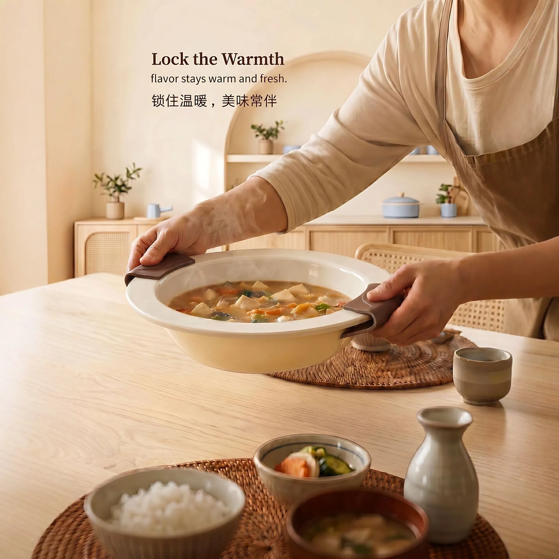 Multifunctional Flying Saucer Ceramic Non-Stick Flat-Bottom Frying Milk Pan with Removable Handle for Full Stove Use Universal P