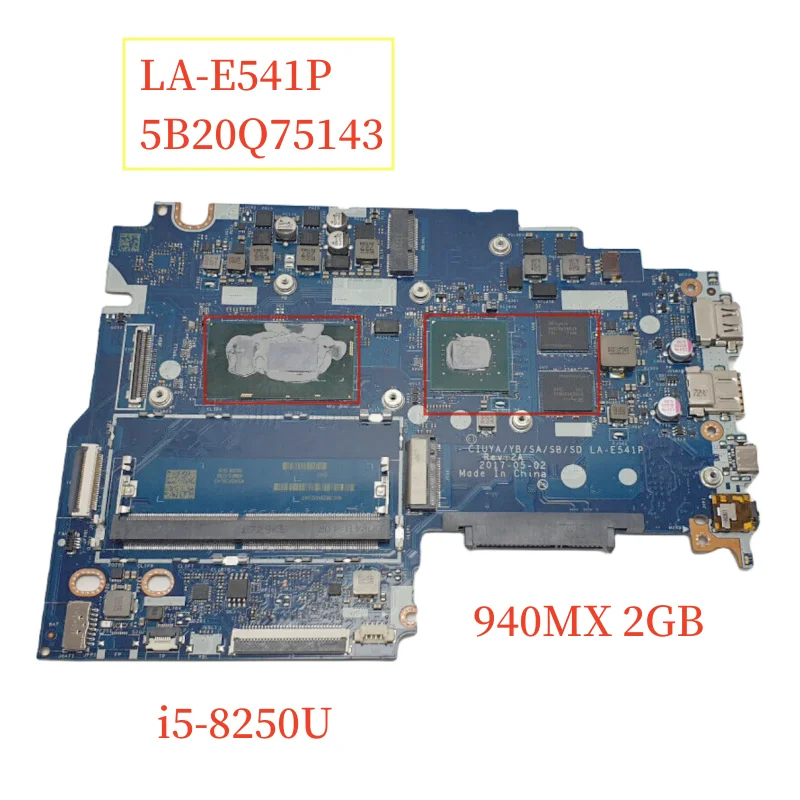 

LA-E541P For Lenovo IdeaPad Flex 5-1570 Motherboard 5B20Q75143 With i5-8250U+940MX 2GB Mainboard 100% Tested Fast Ship