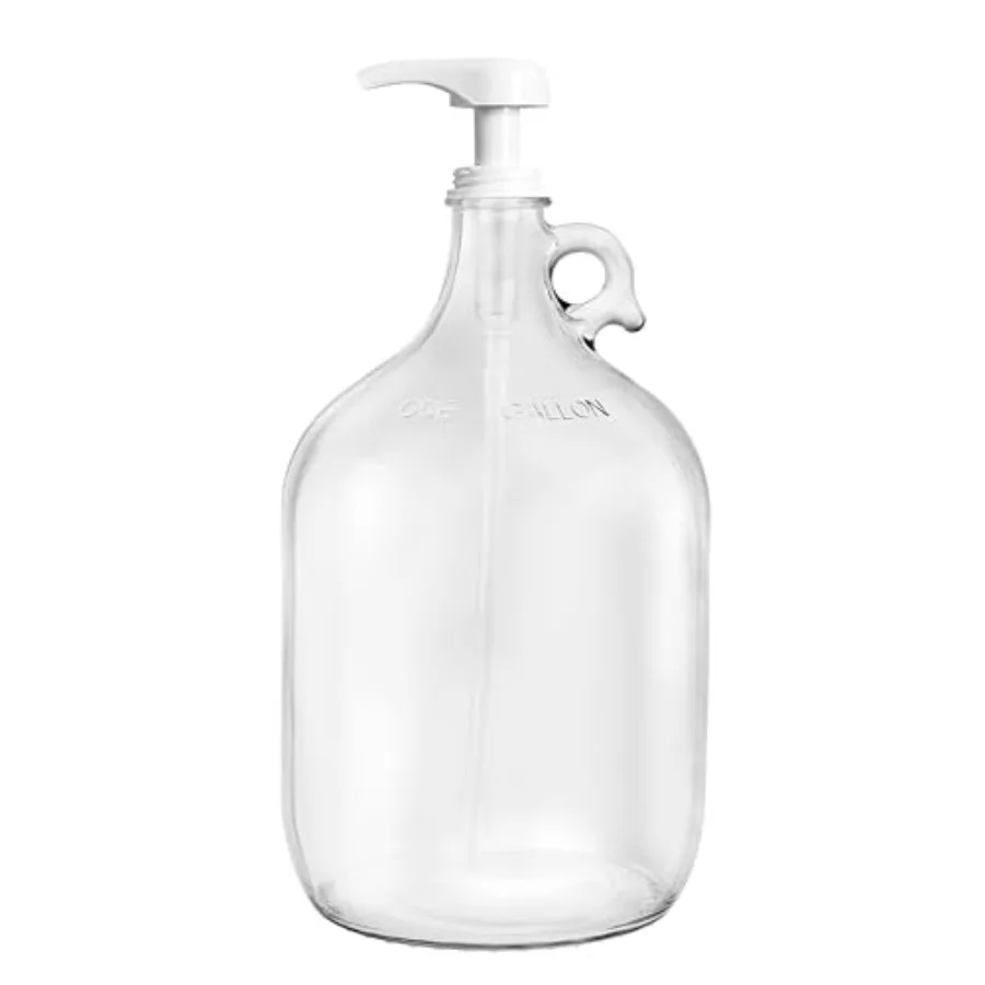

Gallon Glass Pump Dispenser Bottle, Large Jug Laundry Liquid Detergent Dispenser with Pump for Laundry Room Organization, Soap,