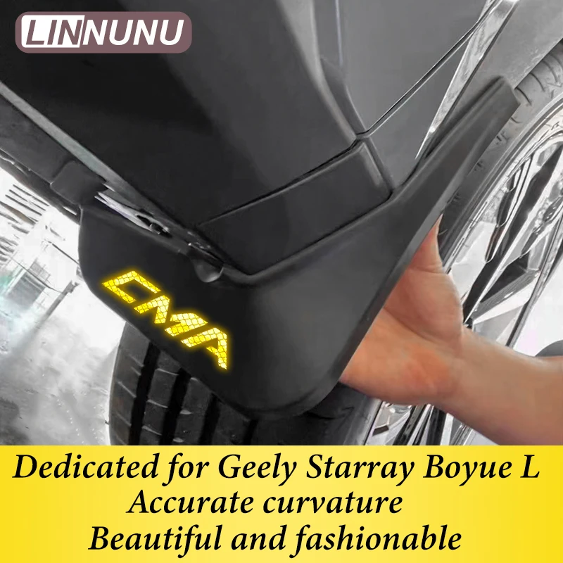 LINNUNU Mudguards Fender For Geely Atlas II Geely Starray 2023-24 Front Rear Wheels Mudflaps Splash Guard Mud Flap Car Accessory