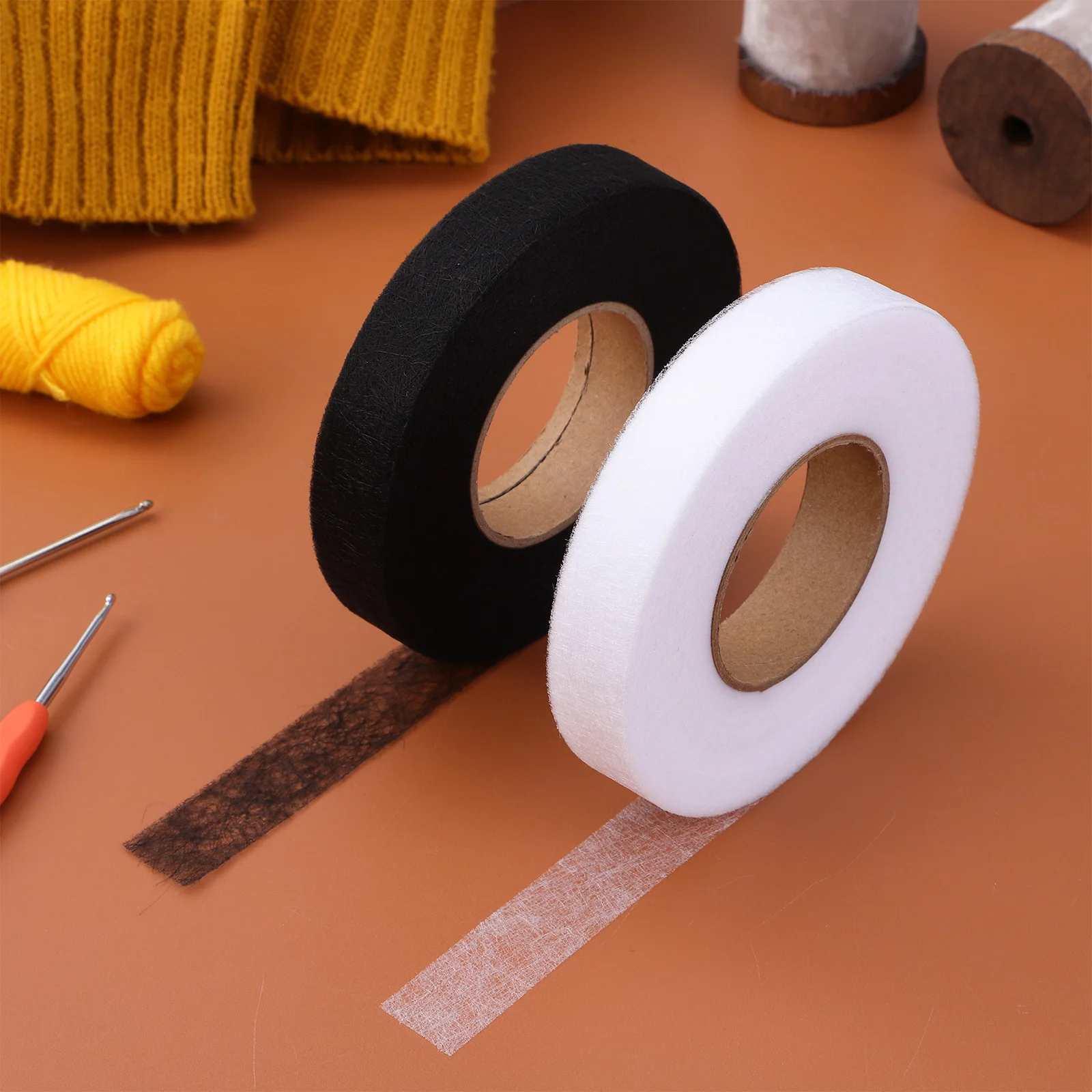 2 لفات لا خياطة هيم الشريط الحديد على هيمينغ لاصق للقمصان والسترات والسراويل الستار هيمينغ شريط قماش مزدوج الوجهين #5