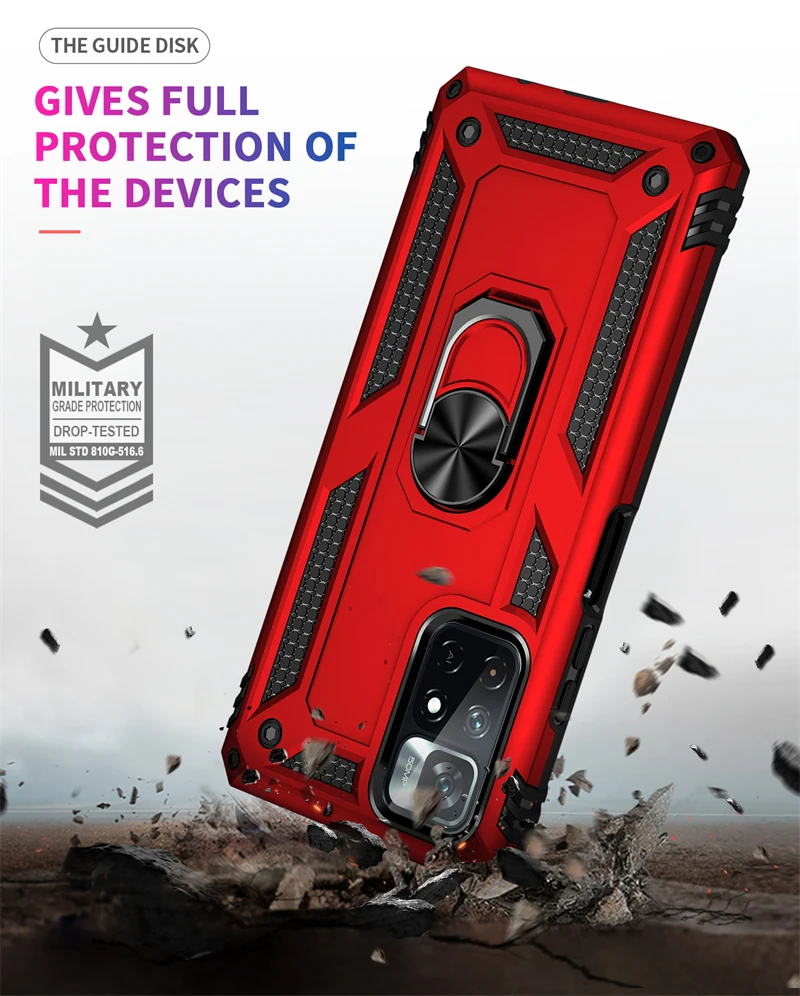 For Pocco M 4 Pro 5G Case Car Magnetic Holder Ring Armor Phone Case For Xiaomi Poco M4 Pro 5G NFC Poko Little M4Pro Back Cover