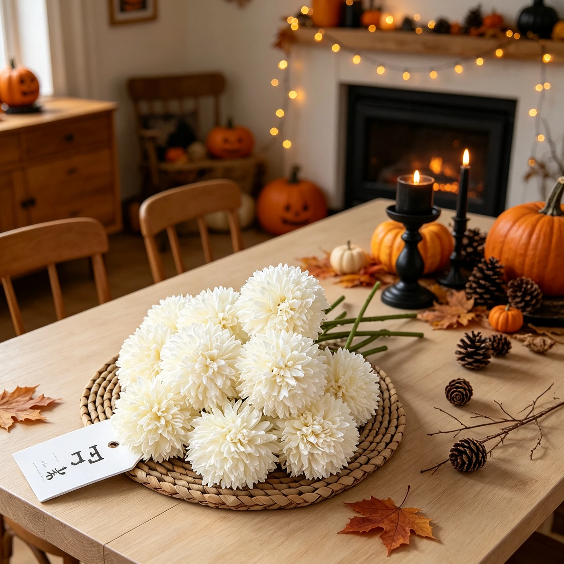 10 Stück Künstliche Blumen aus Seide, Löwenzahn, Hortensie, für Zuhause, Tischdekoration, Halloween, Herbst, Deko-Kranz, Hochzeitsstrauß, Brautfest – Detail 4