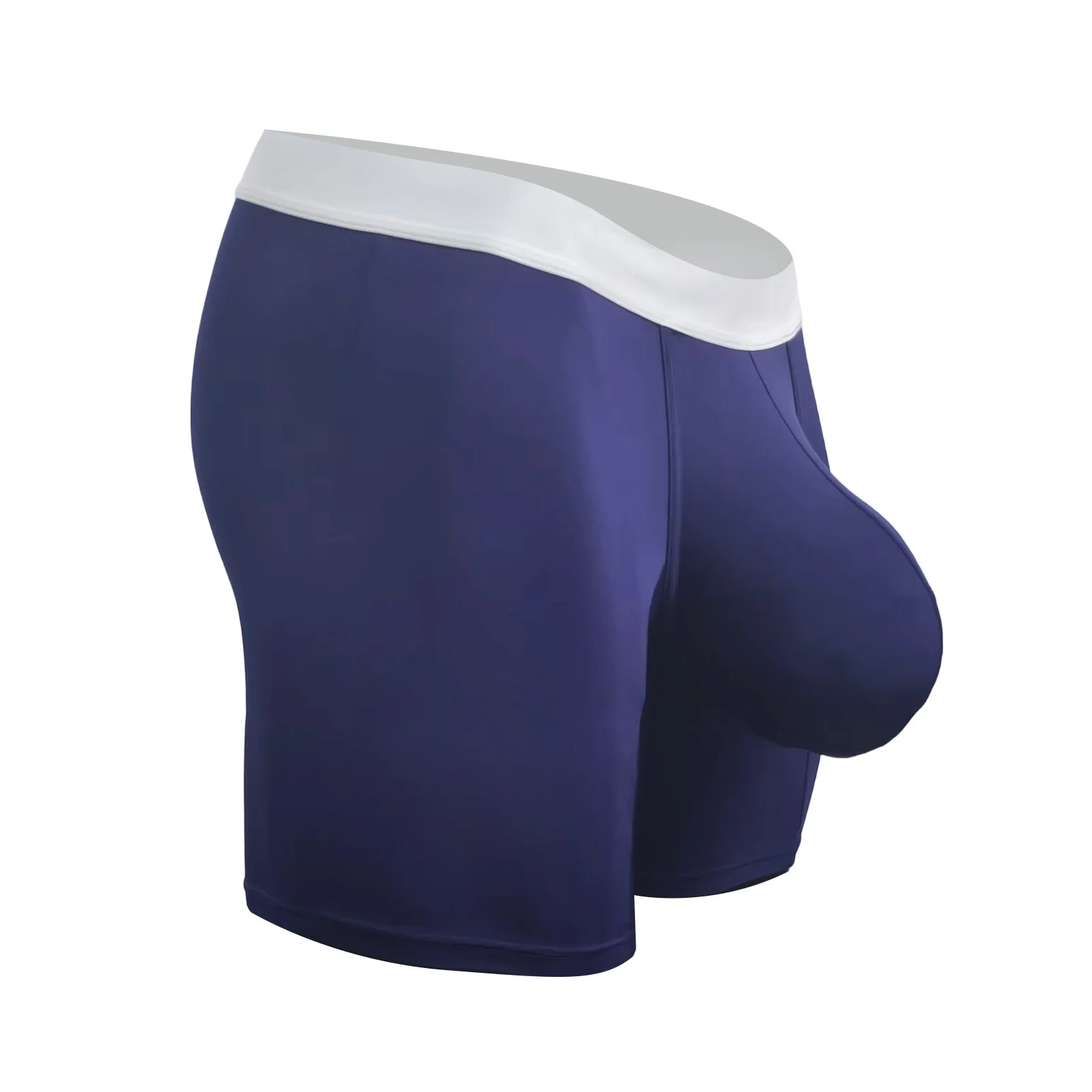 Mens Cool Ice Silk Boxer Briefs Extra Deep Pouch Breathable Long Running Sport Gym Underwear Anti Chafe Free Soft Trunks