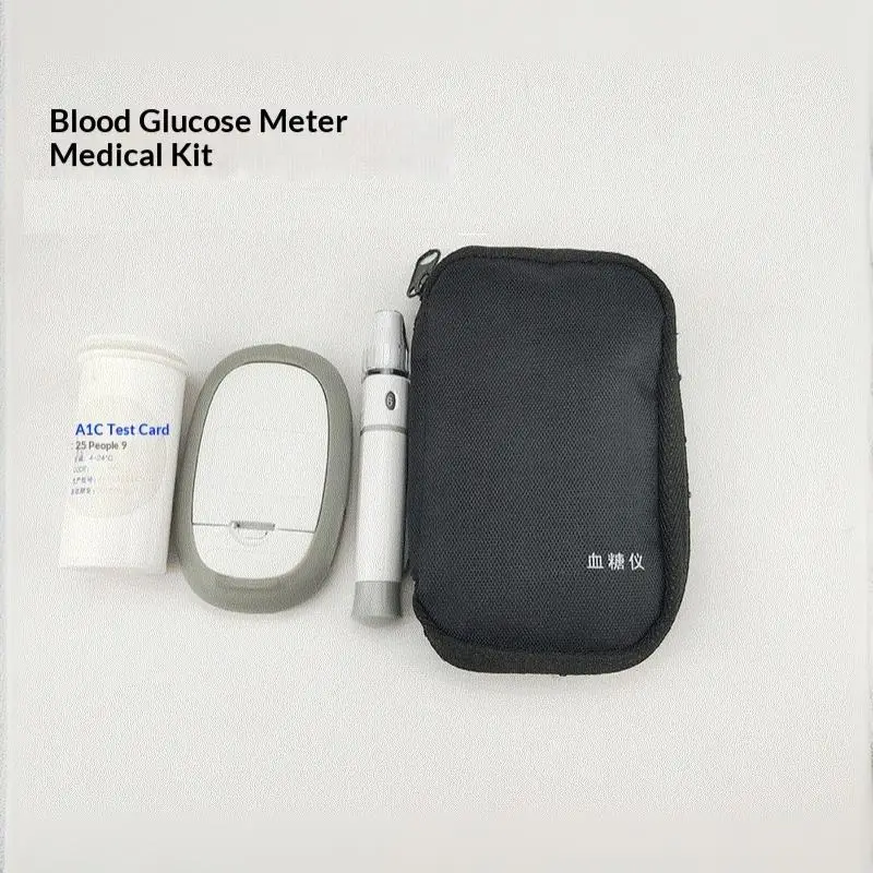 Blood Glucose Meter Storage Bag Lightweight Polyester Diabetes Accessory Organizer for Home Office Business Trip