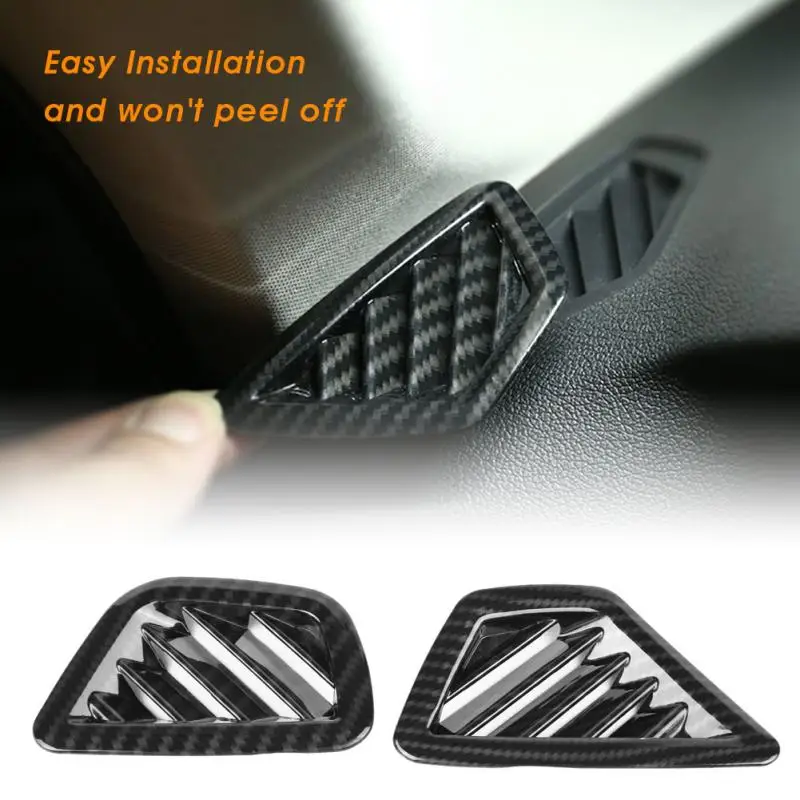 2pcs Car Carbon Fiber Dashboard Air Condition Vent Outlet Cover Trim Frame for BMW 5 Series G30 2017-2018 Car Styling