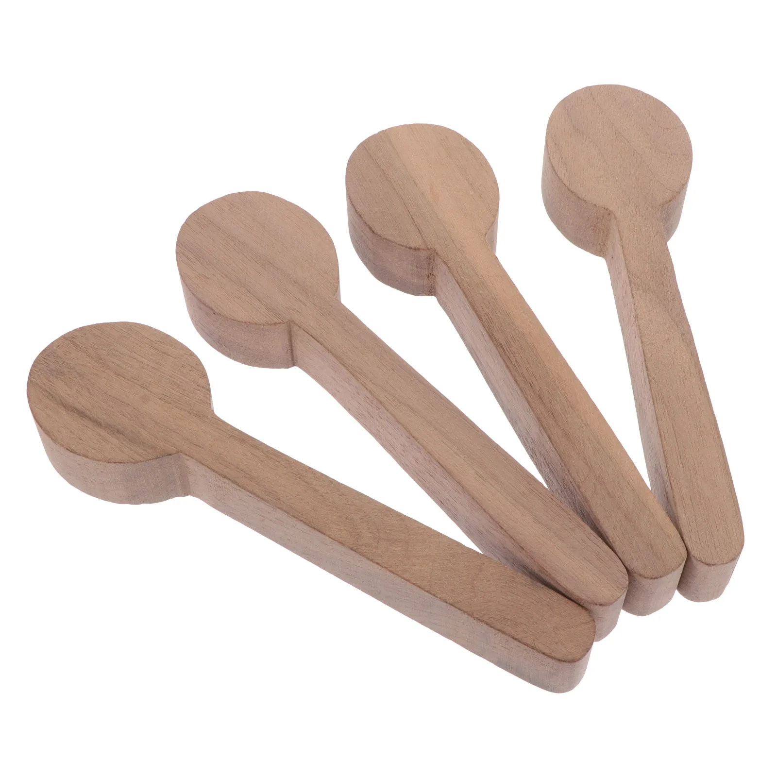 

4 Pcs Wooden Spoon DIY Crafts Supplies Unfinished Handmade Carving Spoons Scoops Sewing Tools Accessories Toy Gifts