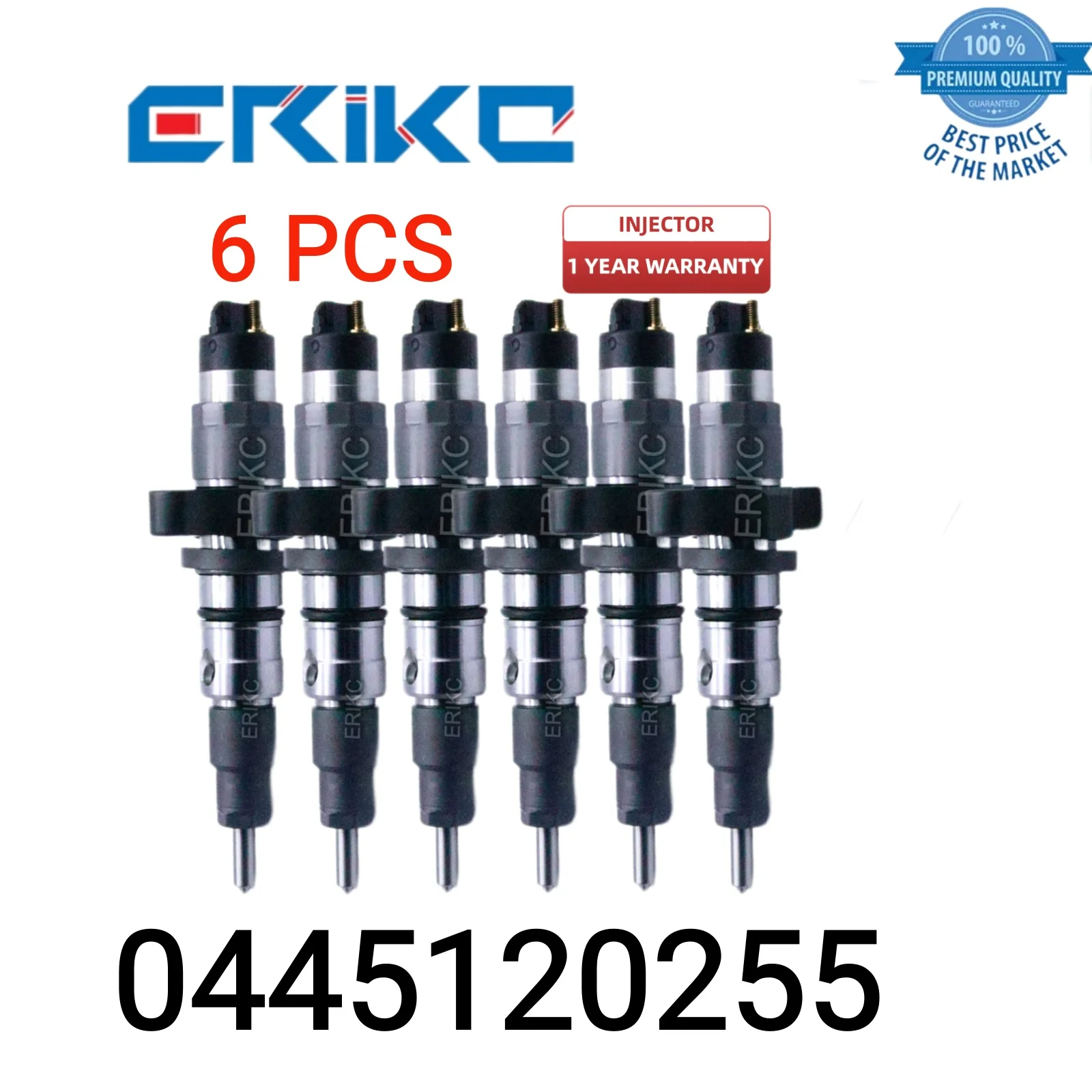 6 PCS 0445120255 Auto Engine Injector Assy 0 445 120 255 Injector Car 0445 120 255 Common Rail Injectorfit for CUMMINS Dodge Ram