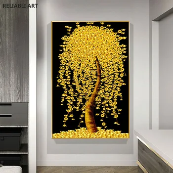 Gouden Fortuin Geld Bomen Prints Poster Canvas Schilderijen Wall Art Moderne Woonkamer Home Office Decor Foto Cuadros Unframed